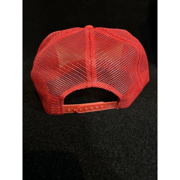 Vintage Trudell Trailers Red Snapback Hat/Cap Trucker Baseball - Picture 8 of 11